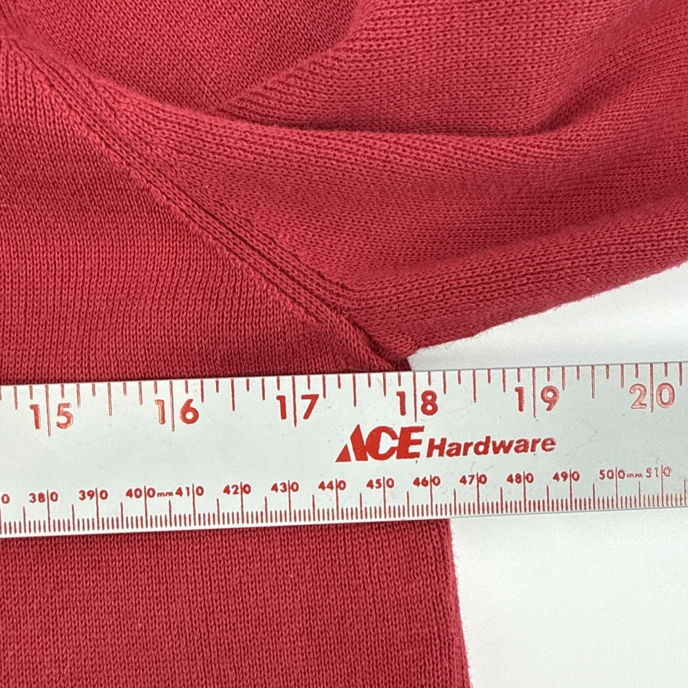 Lands'‎ End M 10/12 Red Jacket/Sweater Cotton Pockets Buttons Collar - Picture 7 of 9
